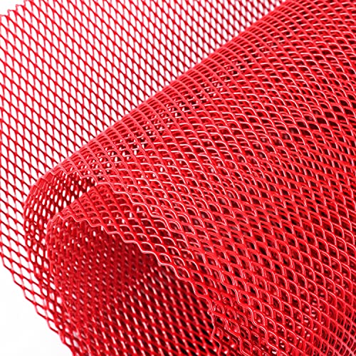 AggAuto Universal 40"x13" Car Grill Mesh - Aluminum Alloy Automotive Grille Insert Bumper Rhombic Hole 3x6mm, One of the Most Multifunctional Shape Grids Red - Image 1
