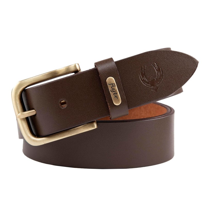 Flyer Genuine Leather Oversize Belt for Men - Plus Size Waist 44 to 72 Inch - Heavy Duty XL Leather Belt Brown with Pin Buckle - Adjustable Big and Tall Waist Belt - Gift Box & 2-Year Warranty - BR908 - Image 1