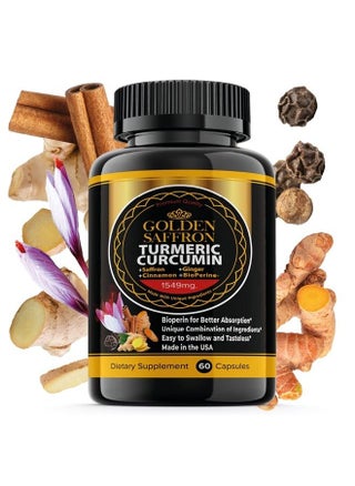 Turmeric Curcumin Supplement with Bioperine, Saffron, Cinnamon, and Ginger - High Potency, Non-GMO, Gluten-Free Supplement for a Better Effectiveness. Made in USA - pzsku/Z9F09298641B33AB493E1Z/45/_/1681671342/5b8b2c14-f90d-4895-bf5a-7e76a42dfd3a