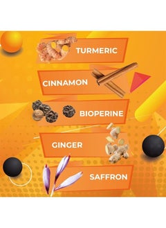 Golden Saffron Turmeric Curcumin Supplement with Bioperine, Saffron, Cinnamon, and Ginger - High Potency, Non-GMO, Gluten-Free Supplement for a Better Effectiveness. Made in USA  - Image 3