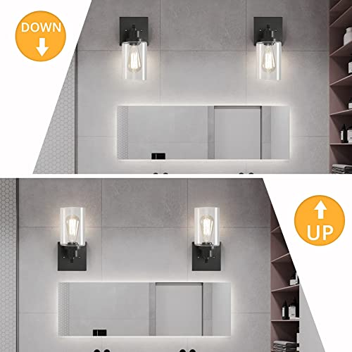 DIKAIDA Plug in Wall Sconces, 2 Pack Wall Lamp, Rustic Plug in Wall Light Sconces, Sconces Wall Lighting, E26 Modern Wall Light Fixtures - Image 4