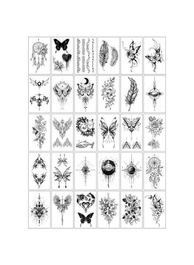 Hugifts Temporary temporary tattoo sticker kit, 30 sheets in various styles for parties, Christmas, Halloween, Easter, etc. Realistic, waterproof, durable, suitable for adults and children, perfect for parties, holidays, beaches, and other occasions. - Image 1