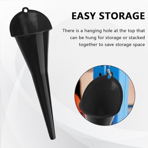 vvag 2PCS Oil Funnel,Oil Change Funnels, Universal Fuel Funnel with Long Neck, Multi-Function Engine Oil Funnel for Filling Oils Gas Lubricants Water Diesel and Fluids (Black) - Image 5