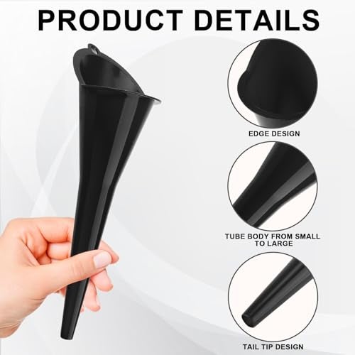 vvag 2PCS Oil Funnel,Oil Change Funnels, Universal Fuel Funnel with Long Neck, Multi-Function Engine Oil Funnel for Filling Oils Gas Lubricants Water Diesel and Fluids (Black) - Image 3