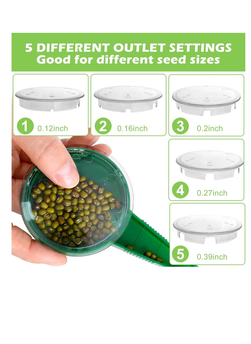 Generic 2 Pack Sowing Seeds Dispenser Set, 12 Holes Seed-in Soil Digger Planter, Garden Seed Spacer, Adjustable Hand Hold Sowing Seeds Dispenser, Seedlings Dibber, Green  - Image 3