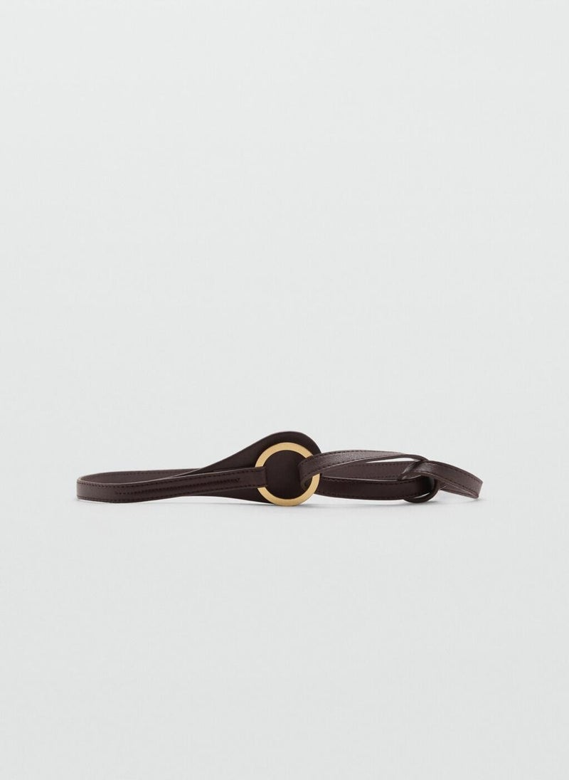 MANGO Thin Belt With Maxi-Buckle  - Image 1