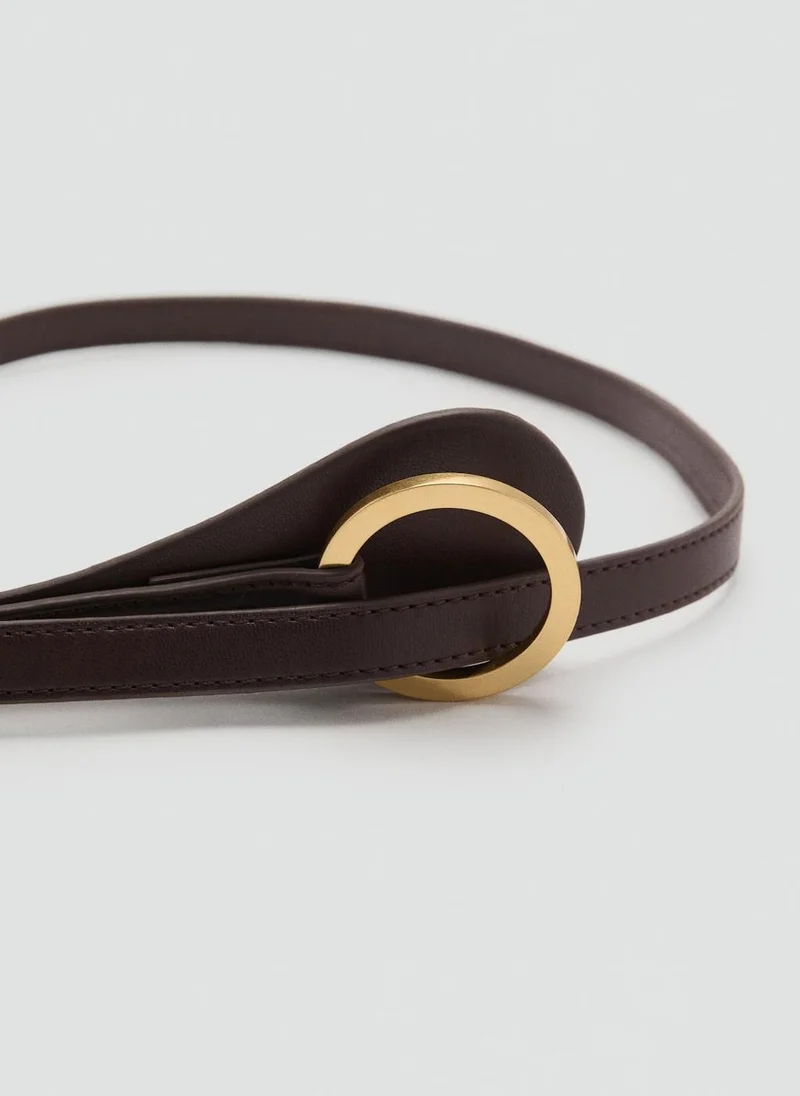 MANGO Thin Belt With Maxi-Buckle