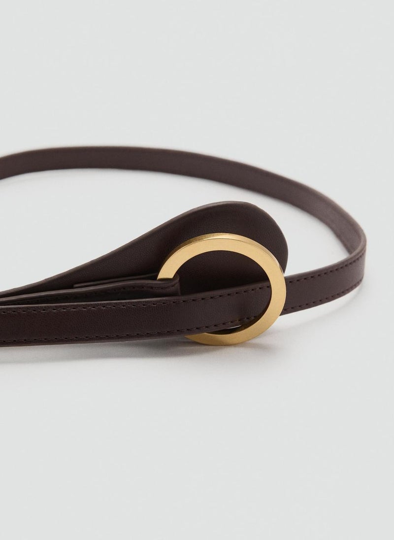 MANGO Thin Belt With Maxi-Buckle  - Image 3