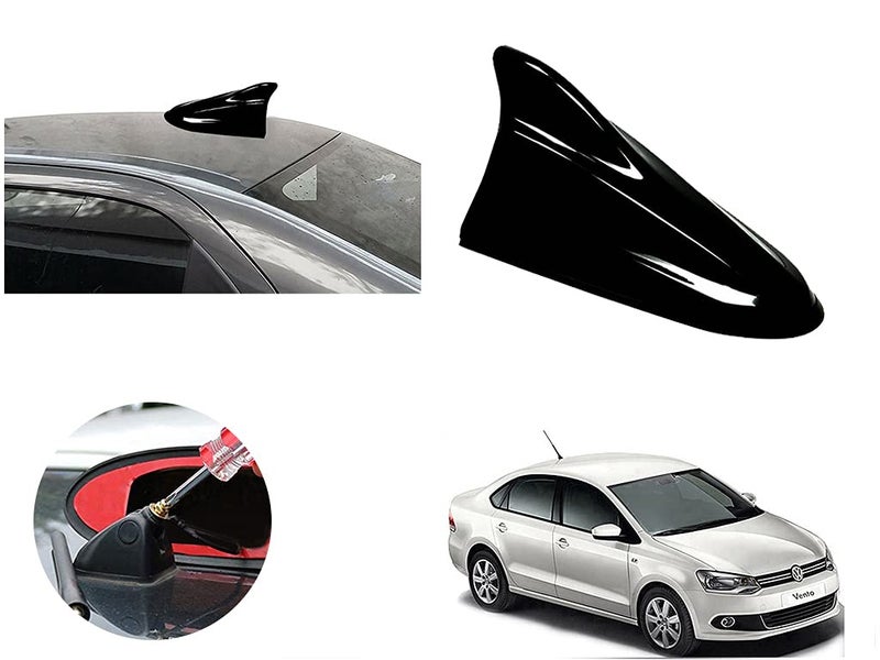 Auto Pearl Autopearl Black Shark Fin Replacement Signal Receiver Antenna Compatiable with Volkswagen Vento - Image 1