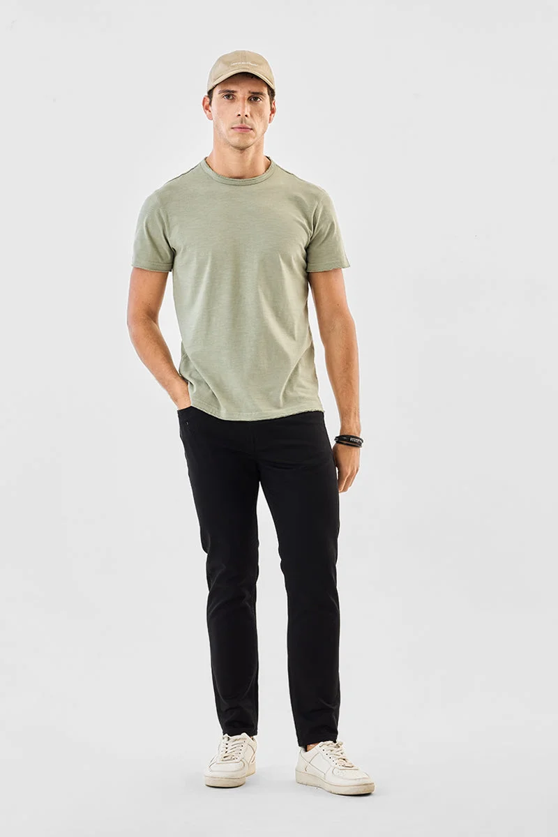 SNITCH Raw Edge 100% Cotton Regular Fit T-Shirt