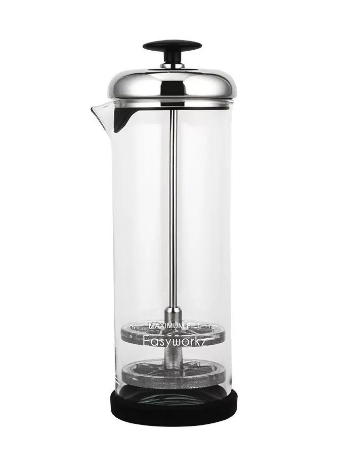 EASYWORKZ Coffee Milk Froth Glass Handheld Blender Milkshake Cappuccino Milk Frother Portable Milk Frother Home Coffee Latte Milk Frothing Cup Manual Milk Frother - Image 1