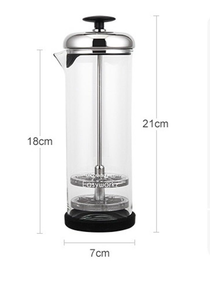 EASYWORKZ Coffee Milk Froth Glass Handheld Blender Milkshake Cappuccino Milk Frother Portable Milk Frother Home Coffee Latte Milk Frothing Cup Manual Milk Frother - Image 5