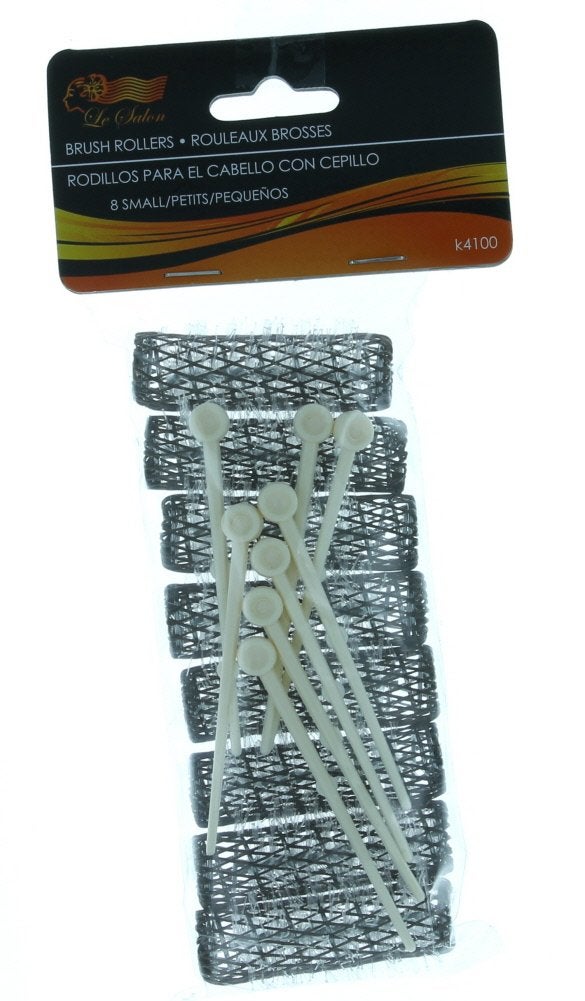 Le Salon 16 Brush Rollers & Pins Small Mini Hair Curlers Bristles 2"" X 1/2"" Kids Pageants (2 Packs) - Image 2