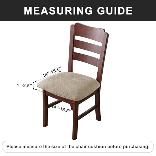 Genina Waterproof Seat Covers for Dining Room Chairs Covers Dining Chair Cover Kitchen Chair Covers (Khaki, 4 Pcs) - Image 3