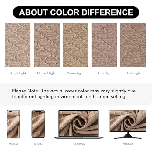 Genina Waterproof Seat Covers for Dining Room Chairs Covers Dining Chair Cover Kitchen Chair Covers (Khaki, 4 Pcs) - Image 5