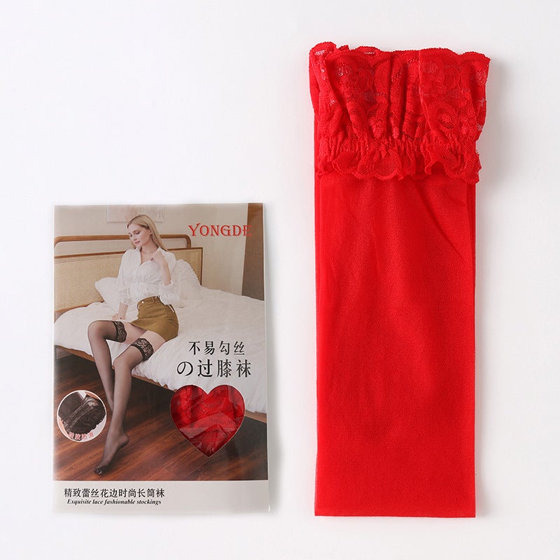 Over-the-knee socks non-slip stockings lace stockings thigh socks womens high stockings factory wholesale Yiwu Skin color  - Image 5