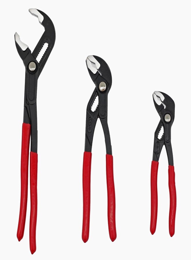 falichchch Quick Adjust Groove Joint Pliers Set 7-inch, 10-inch, 12-inch, Groove Wrench Pliers, Water Pump Plier, Durable CR-V Steel Tongue - Image 1