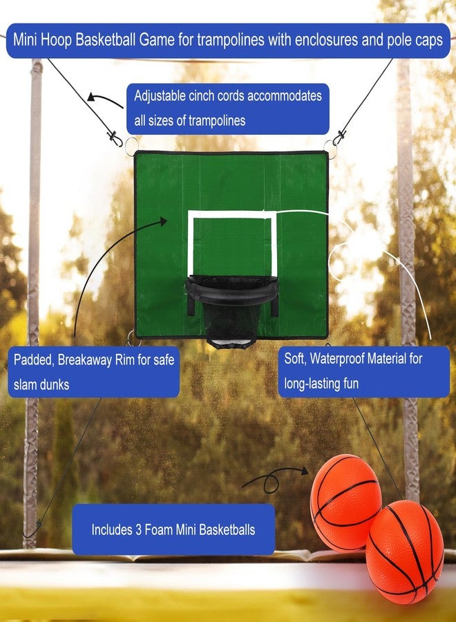 lasuroa Trampoline Basketball Hoop, with Mini Basketballs and Inflator, Breakaway Rim for Dunking Square Trampoline Basketball Attachment Trampoline Accessory for Kids Adults Indoor Outdoor - Image 3