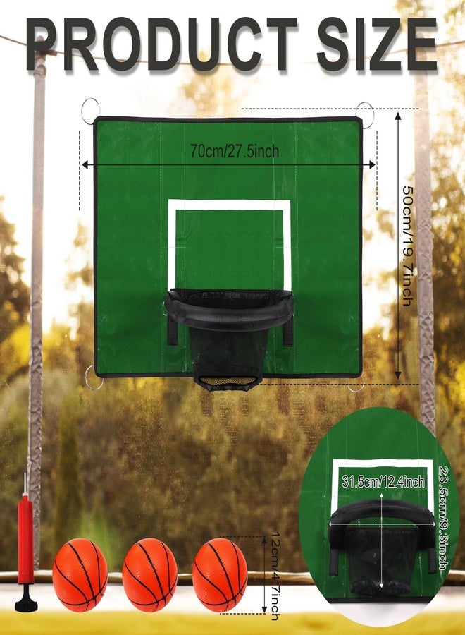 lasuroa Trampoline Basketball Hoop, with Mini Basketballs and Inflator, Breakaway Rim for Dunking Square Trampoline Basketball Attachment Trampoline Accessory for Kids Adults Indoor Outdoor - Image 2