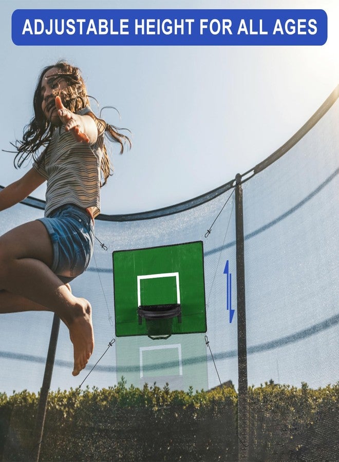 lasuroa Trampoline Basketball Hoop, with Mini Basketballs and Inflator, Breakaway Rim for Dunking Square Trampoline Basketball Attachment Trampoline Accessory for Kids Adults Indoor Outdoor - Image 5