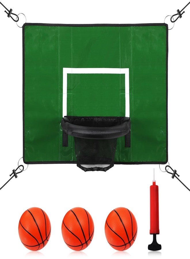 lasuroa Trampoline Basketball Hoop, with Mini Basketballs and Inflator, Breakaway Rim for Dunking Square Trampoline Basketball Attachment Trampoline Accessory for Kids Adults Indoor Outdoor - Image 1