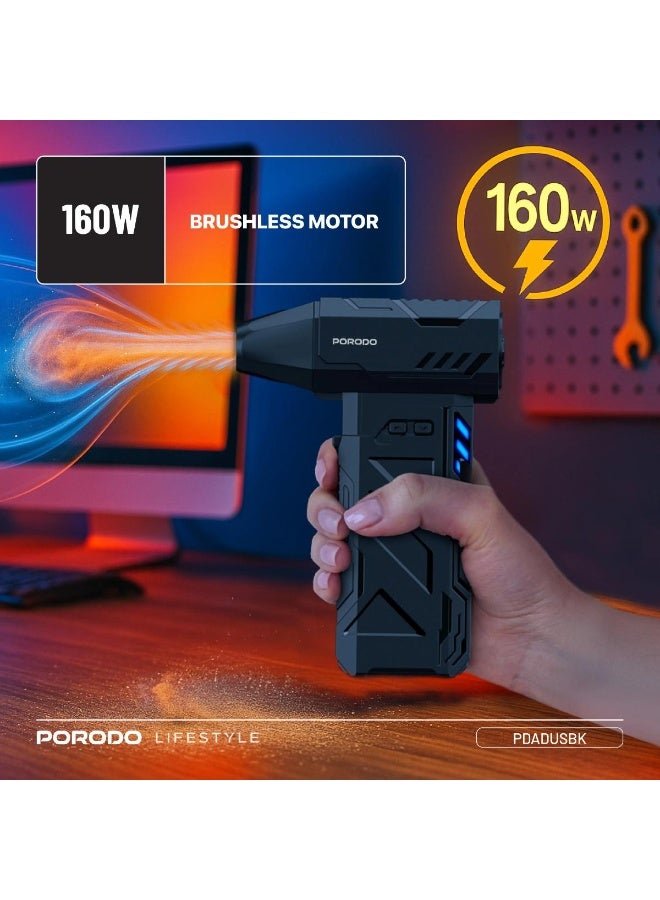 Porodo Turboblast Portable Air Blower 160W with 130000RPM Motor & USB-C Charging - Image 5