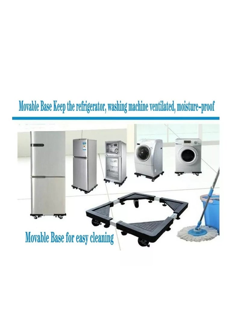 Genetic Washing Machine Base Universal Furniture Dolly with 4 Wheels  Size Adjustable Mobile Stand Holder Rack Bracket for Washer Dryer Refrigerator - Image 4