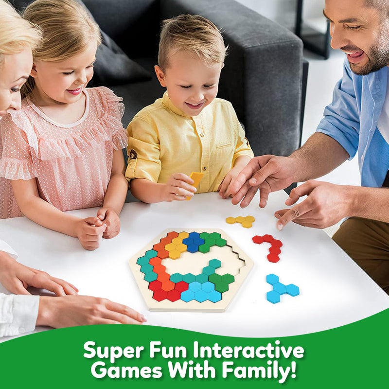 NAODONGLI Wooden Puzzles Blocks Brain Teasers Logic Games for Classroom & Party Times,Jigsaw Puzzle Intelligence STEM Montessori Educatioanl IQ Toys Games for Kids Boys Girls Ages 3+ (2 Pack) - Image 2