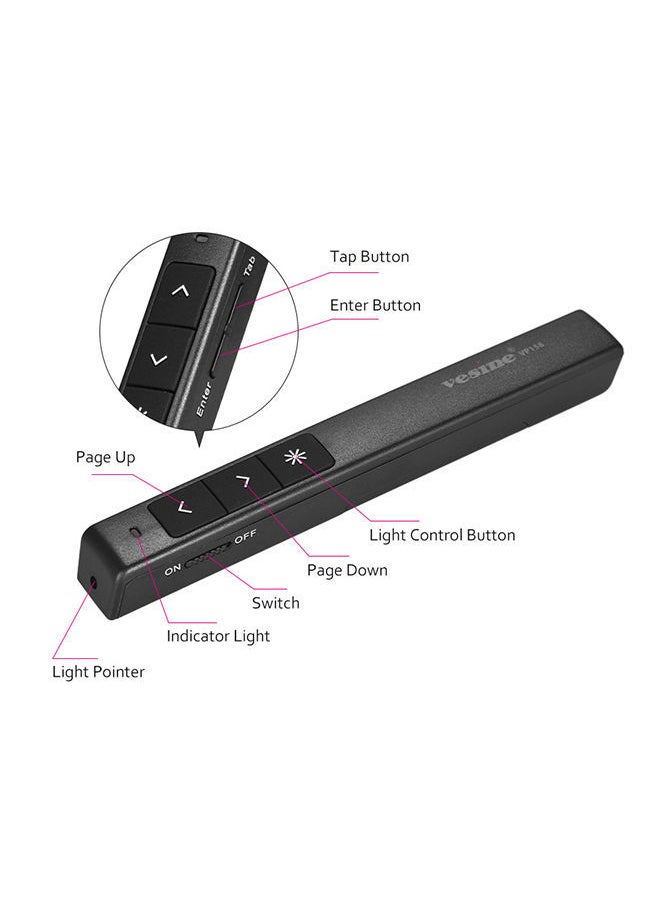NIBEMINENT - Wireless USB Powerpoint Presentation Flip Pen Remote Black - Image 1