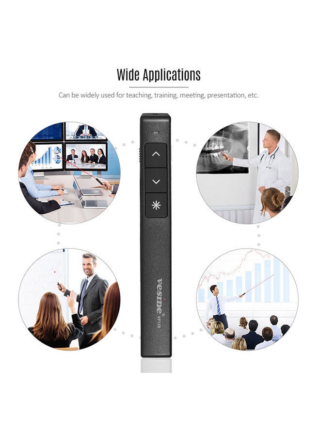 NIBEMINENT - Wireless USB Powerpoint Presentation Flip Pen Remote Black - Image 1
