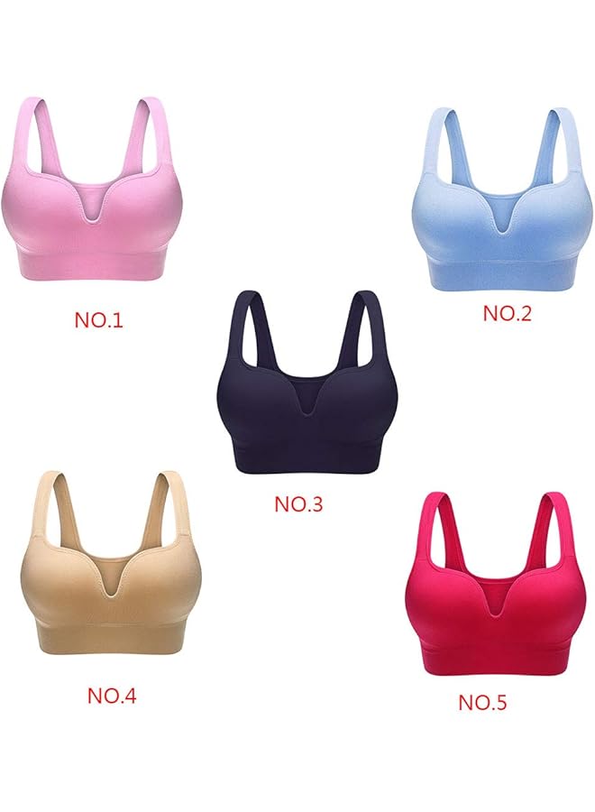 كوينج صدرية رياضية احترافية بدون درزات لليوجا للنساء، حمالة صدر رياضية بدون درزات للرفع، لون سادة، سترة رياضية - Image 5