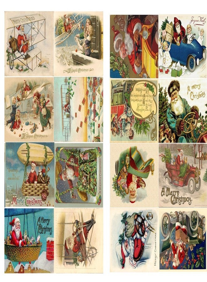 Flonz Decoupage Paper Pack (10sheets A4 / 8"x12") Vintage Christmas Santa Transport Gift FLONZ Vintage Ephemera - Image 1