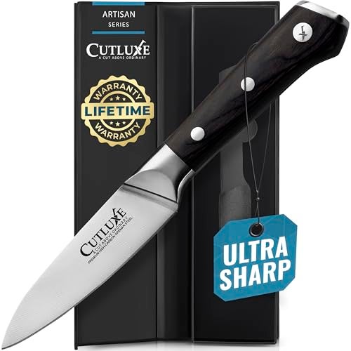 Cutluxe Paring Knife, 3.5" Small Kitchen Peeling Knife with Razor Sharp Blade – High Carbon German Steel, Full Tang, Ergonomic Handle Design – Artisan Series - Image 1