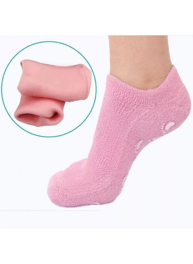 A pair of moisturizing gel socks, a foot peel mask that treats eczema, repairs, softens, and smooths dry, cracked feet and heels. Skin repair treatment with padded gel (black) - Image 4