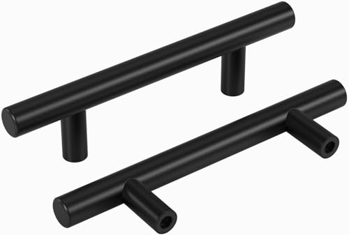 homdiy Black Cabinet Handles 15Pack 3inch Hole Center Kitchen Drawer Pulls and Knobs Stainless Steel Cabinet Hardware for Bathroom Cupboard - Image 1