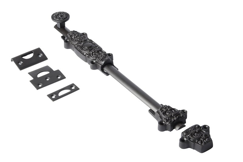 A29 Door Slide Bolt Latch, 12 X 1 1/4 Inches, Sliding Cremone Bolt Cabinet Hardware, Surface Door Lock Latch for Gates, Cabinets and Doors, Oil Rubbed Bronze - Image 2