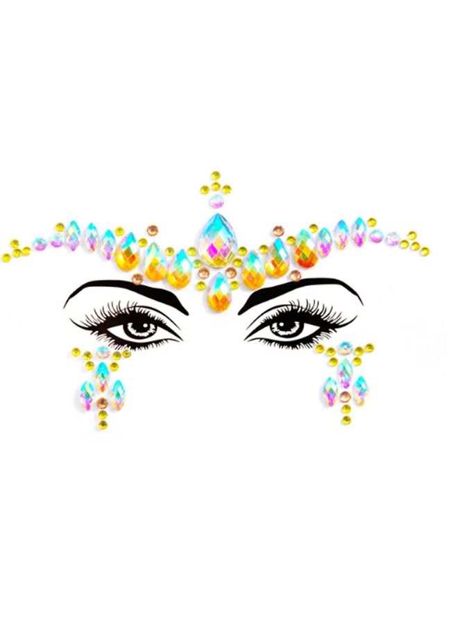 Luminous Mermaid Princess Face Gems Crystal Sticker - Image 1