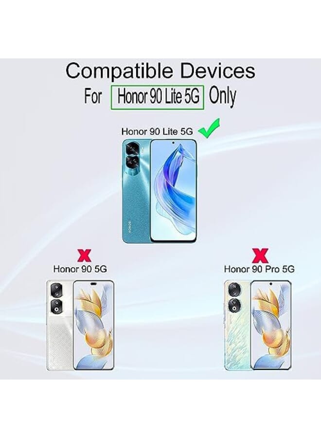 Ibywind Screen Protector For Honor 90 Lite 5G 6.7 Inches With 2Pcs Tempered Glass 1Pc Camera Lens Protector 1Pc Backing Carbon Fiber Film Fingerprint Reader Easy To Install - Image 2