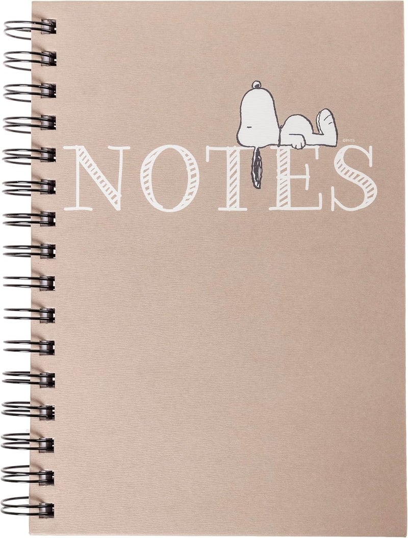 Graphique Snoopy Hardbound Spiral Journal, 160 Ruled Pages Hard Cover Notebook, Diary, Lists, Record Month and Date, Premium Paper, 6” x 8” - Image 1