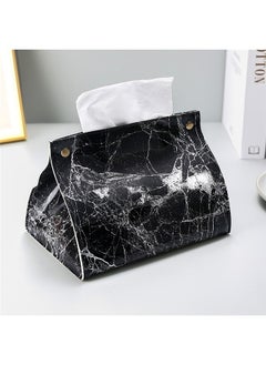 Generic Tissue Box Cover Marble Pattern Tissue Holder for Home Decor Stylish Napkin Box for Hotel and Office Use Elegant Tissue Case Organizer  - Image 1
