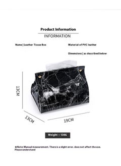 Generic Tissue Box Cover Marble Pattern Tissue Holder for Home Decor Stylish Napkin Box for Hotel and Office Use Elegant Tissue Case Organizer  - Image 3