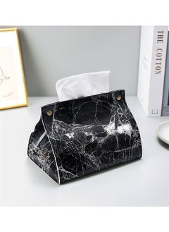Generic Tissue Box Cover Marble Pattern Tissue Holder for Home Decor Stylish Napkin Box for Hotel and Office Use Elegant Tissue Case Organizer  - Image 5