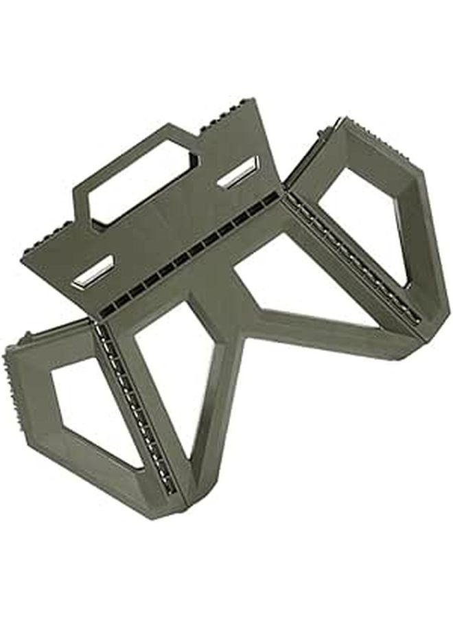 Military Green Folding Square Stool Portable Camping Seat for Outdoor Fishing Hiking - Image 1