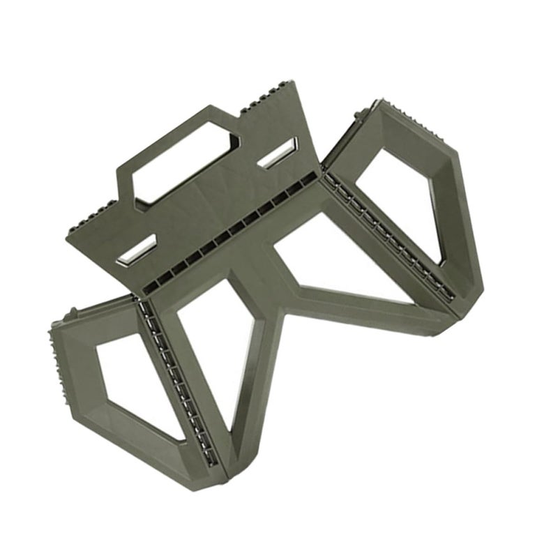 Military Green Folding Square Stool Portable Camping Seat for Outdoor Fishing Hiking - Image 2