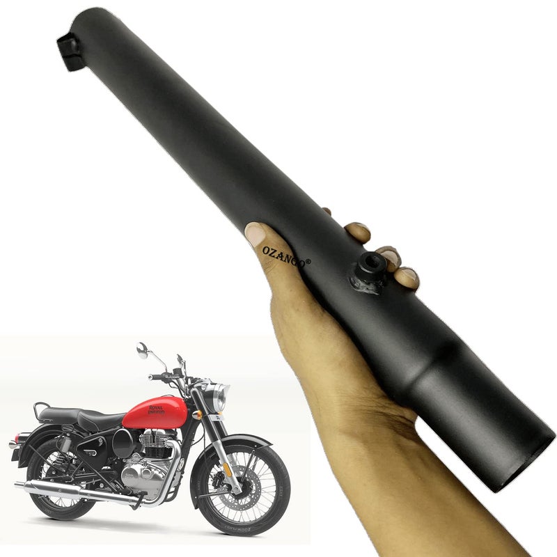 Ozango Bike Bend Pipe Catalitic convertor Silencer Exhaust Connector Black for BS6 Model Compatible with RE Reborn Classic 350 - Image 1