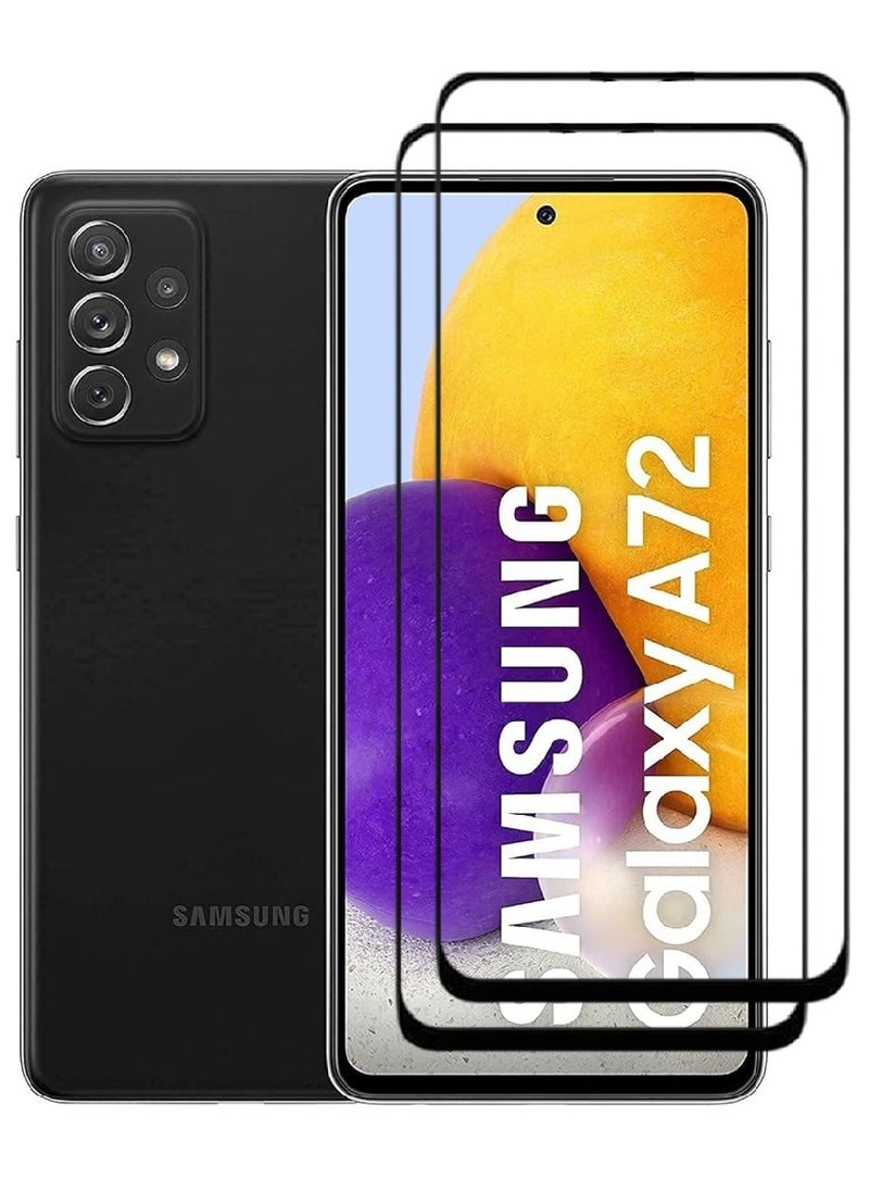 AINA 2 Pieces Tempered Glass Screen Protector 5D Designed For Samsung Galaxy A72 Full Glue Edge to Edge Full Screen Coverage And Bubble Free - Image 1
