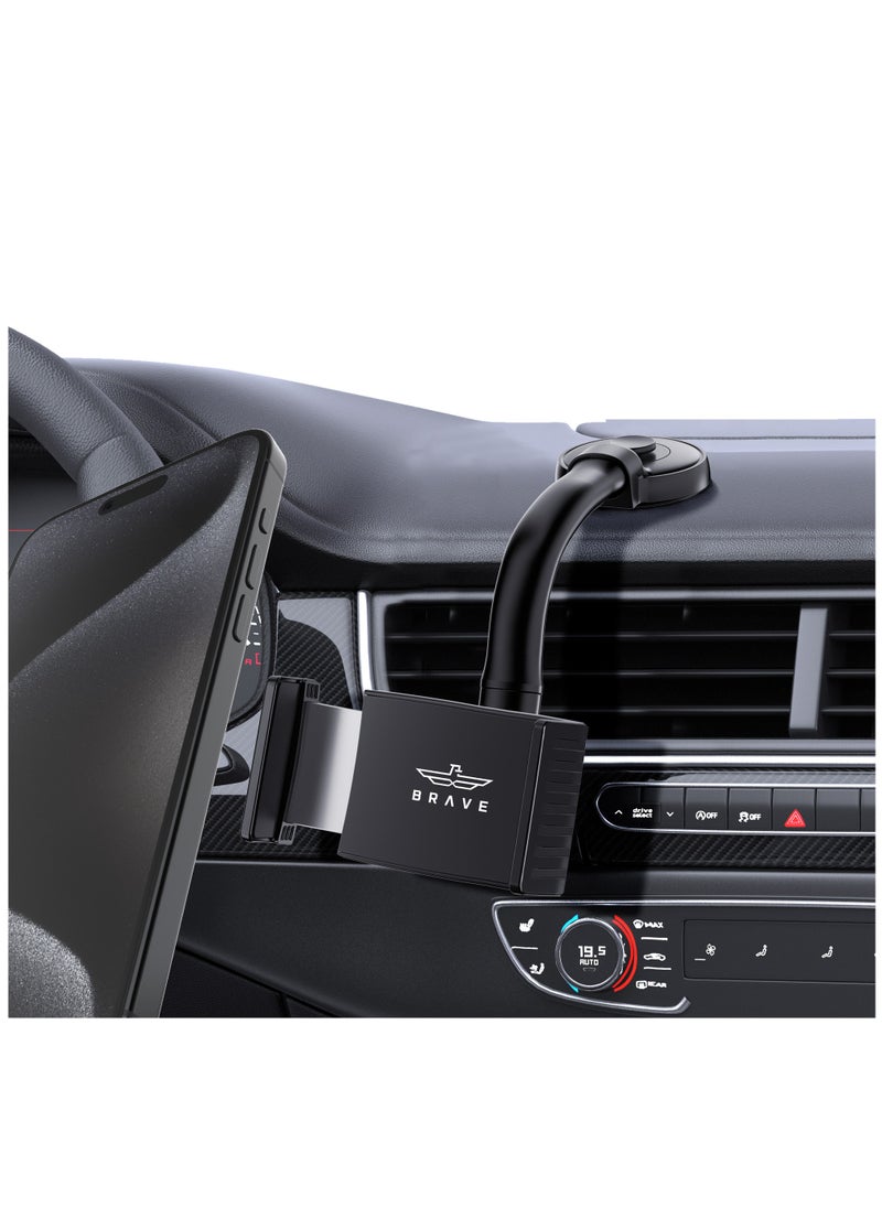Brave - Car Phone Holder for Dashboard, 360° Rotatable Phone Mount for Dashboard/LCD Display Compatible with Tesla Car and iPhone 15 Plus/Pro/Max 14 13 12 11 Series, ‎Galaxy S23 Ultra & All Smart Phones - Image 1