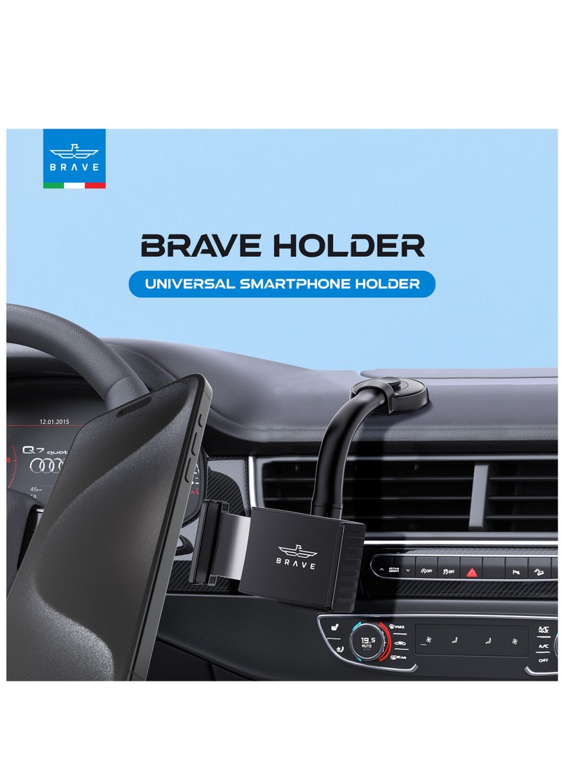 Brave - Car Phone Holder for Dashboard, 360° Rotatable Phone Mount for Dashboard/LCD Display Compatible with Tesla Car and iPhone 15 Plus/Pro/Max 14 13 12 11 Series, ‎Galaxy S23 Ultra & All Smart Phones - Image 1