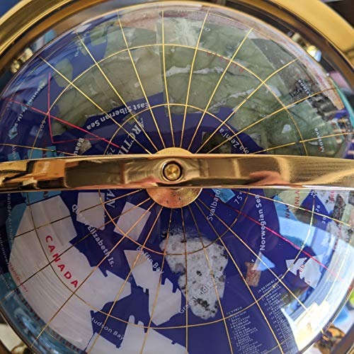 Unique Art Since 1996 14" Blue Lapis Gemstone Globe with Gold Stand - Image 4