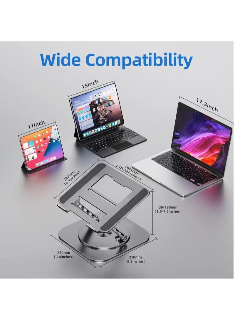 حامل لابتوب قابل للتعديل حامل كمبيوتر مريح لرفع اللابتوب مع قاعدة دوارة 360° حامل نوت بوك متوافق مع جميع أجهزة اللابتوب من 10-17" - Image 4